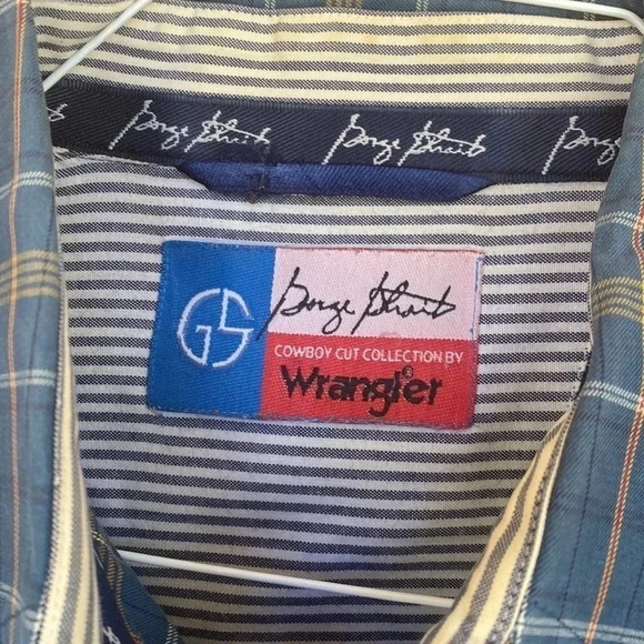 Wrangler George Strait Collection Blue Plaid Western Shirt - Picture 2 of 9